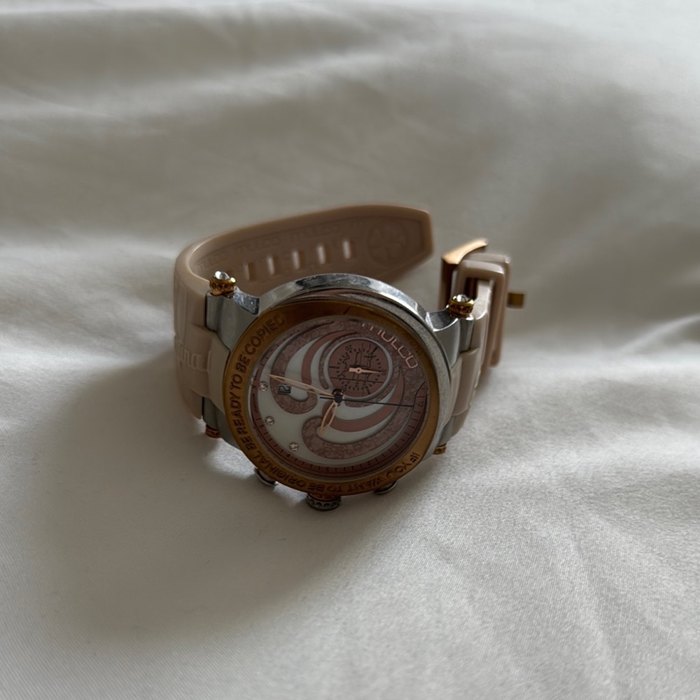 Invicta Beige and Gold Watch